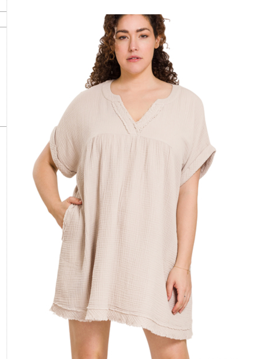 GAUZE S/SLV DRESS/TOP