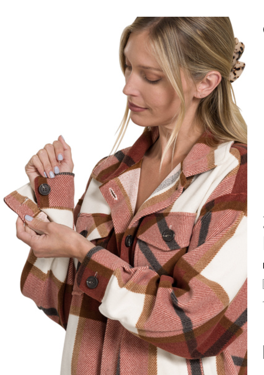 PLAID FLEECE SHACKET