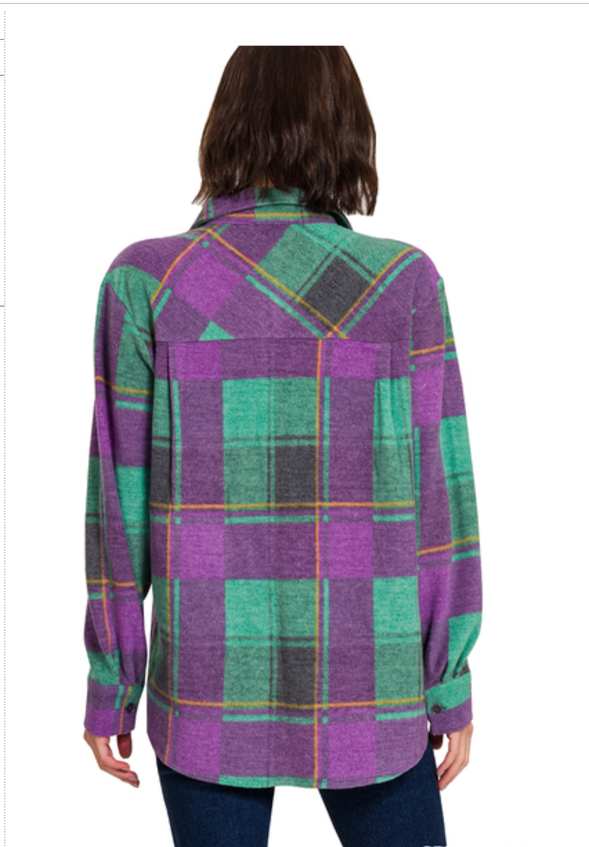 JACQUARD PLAID SHACKET