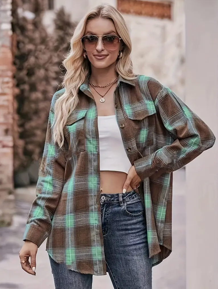 PLAID POCKET BUTTONDOWN