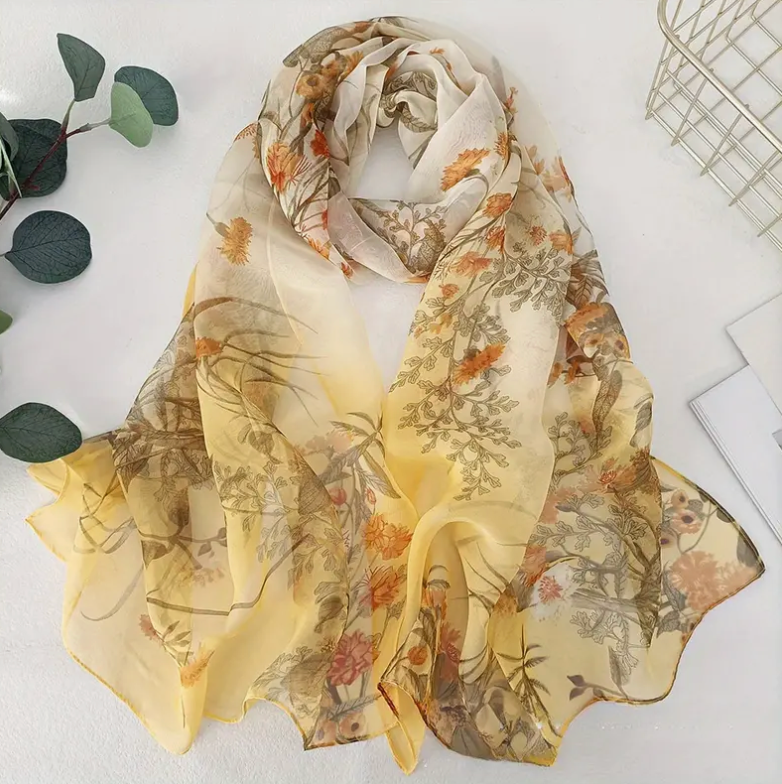PLANT PRINTED SCARF