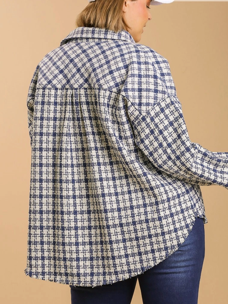 TWEED PLAID SHACKET