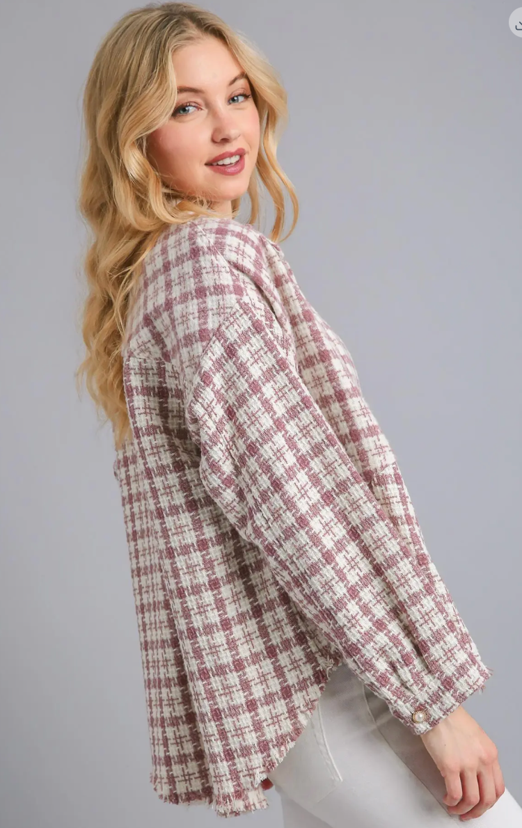 TWEED PLAID SHACKET