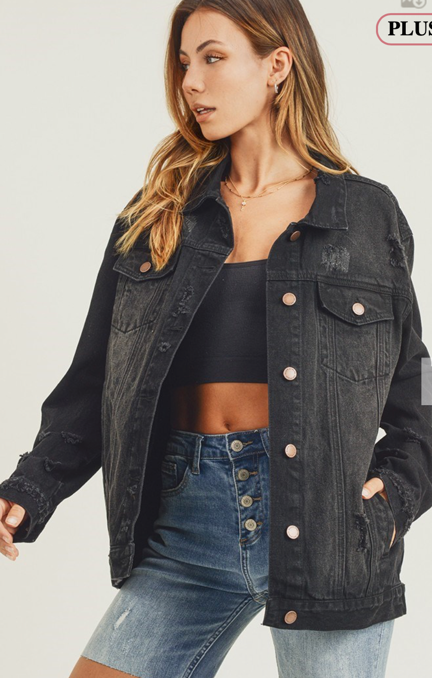 LOOSE 90S DIST DENIM JACKET