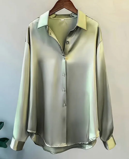 BUTTON L/SLV SATIN SHIRT
