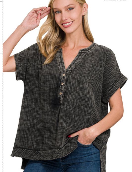 3/4 BUTTON HENLEYNK SHIRT