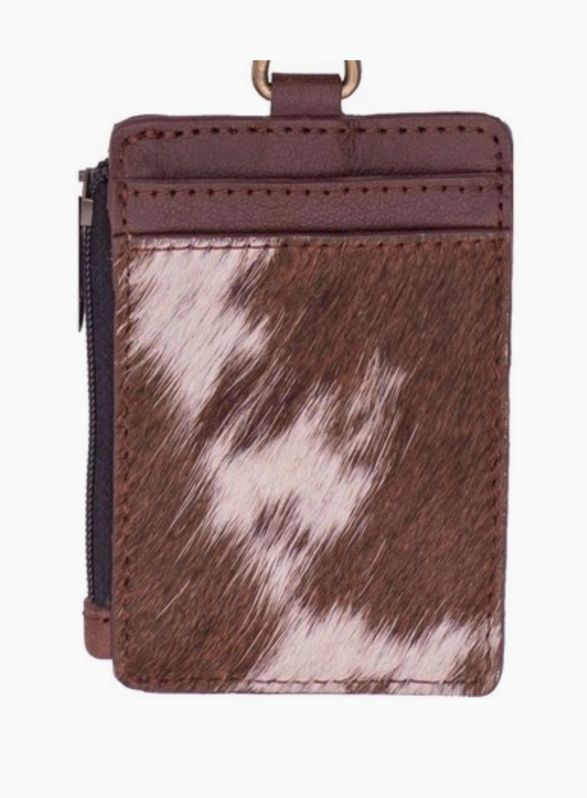 HAILEY COWHIDE ID LANYARD BROWN