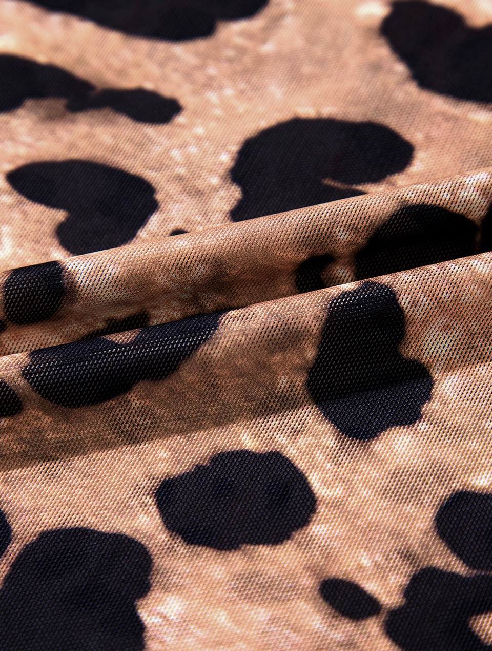 LEOPARD MESH L/SLV TOP