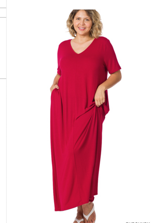 VnCK S/SLV MAXI DRESS