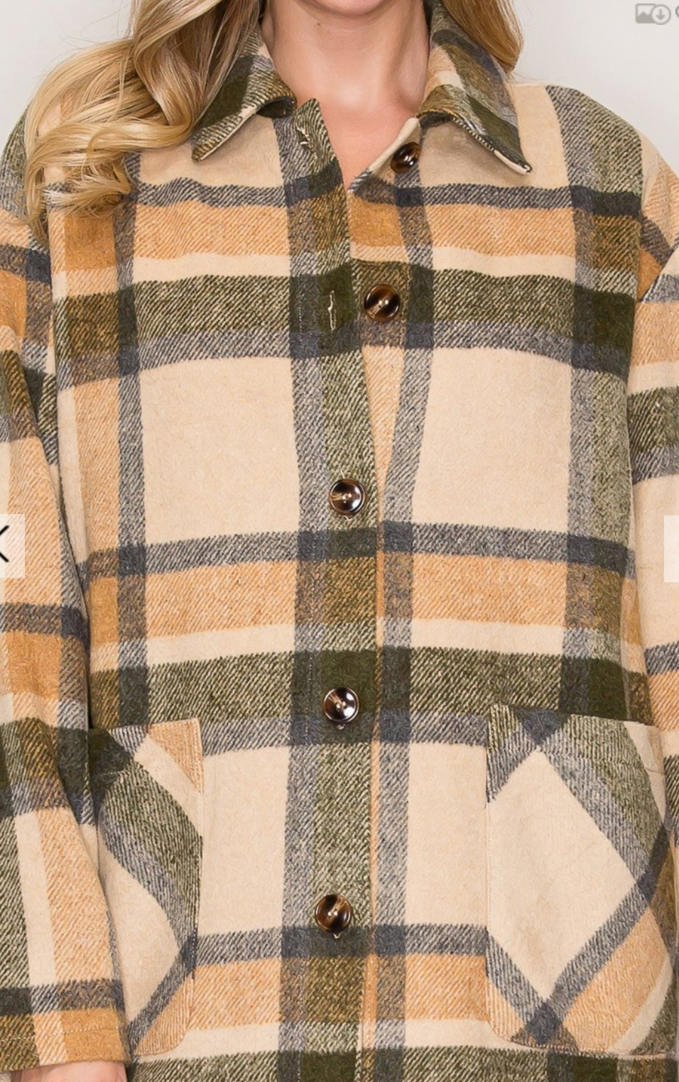 PLAID BUTTON SHACKET