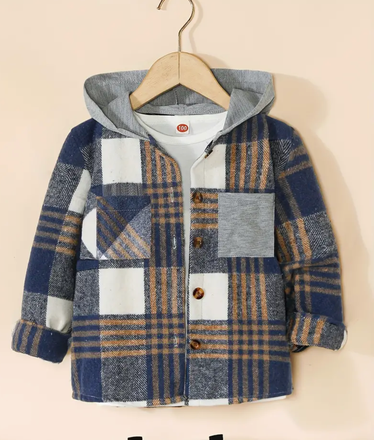 KIDS PLAID HOODIE