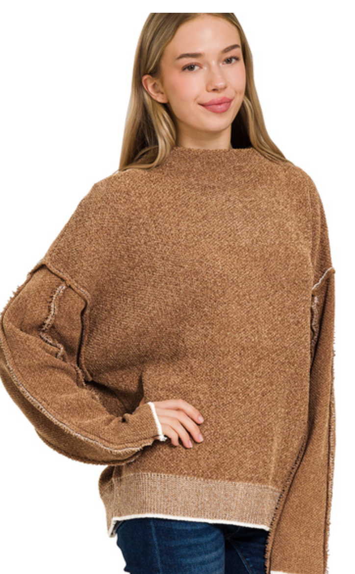MOCKNECK RAW SEAM