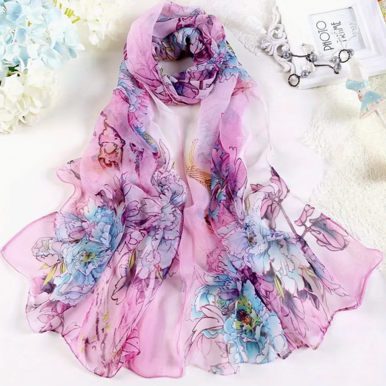 PEONY PATTERN SCARF