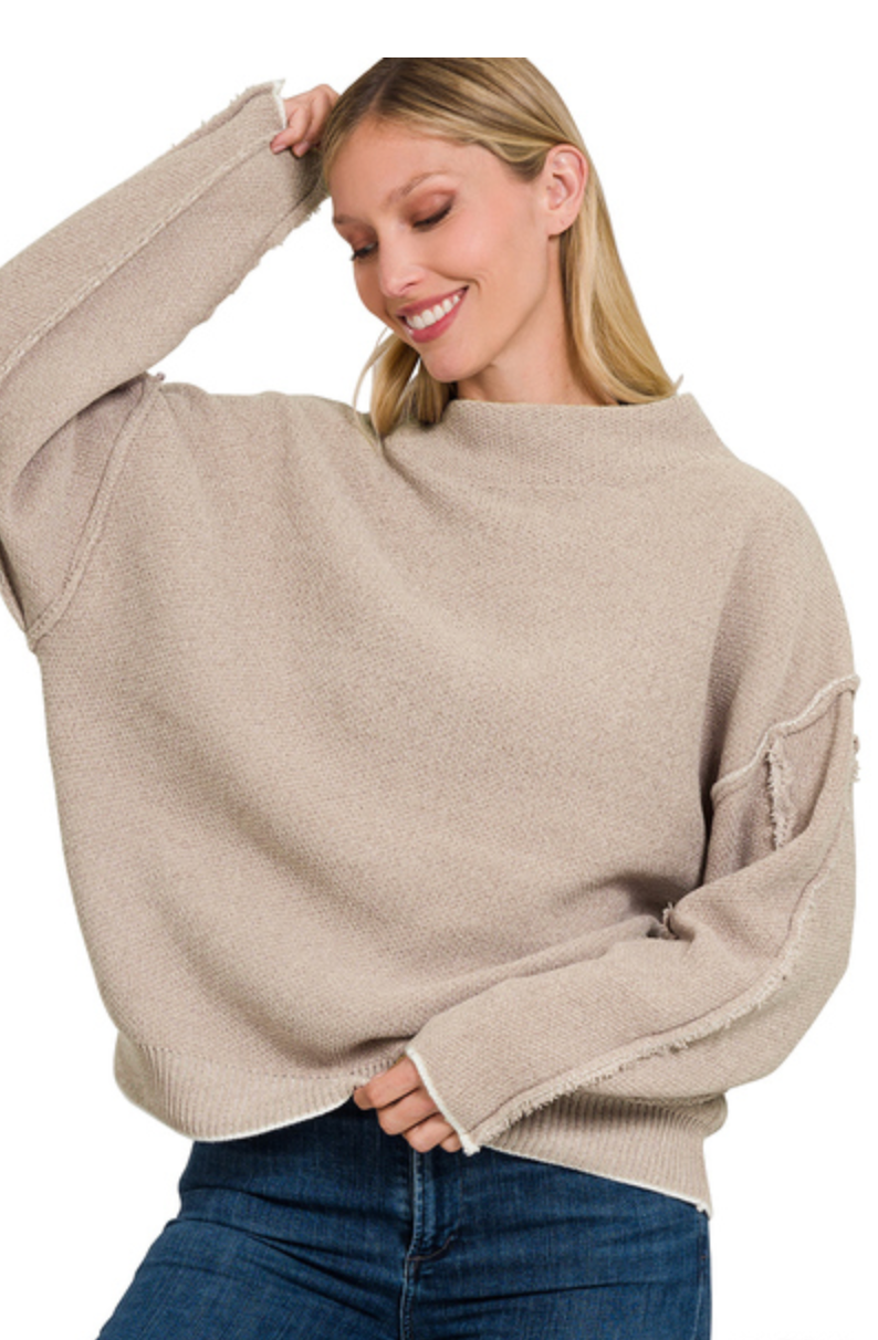 MOCKNECK RAW SEAM