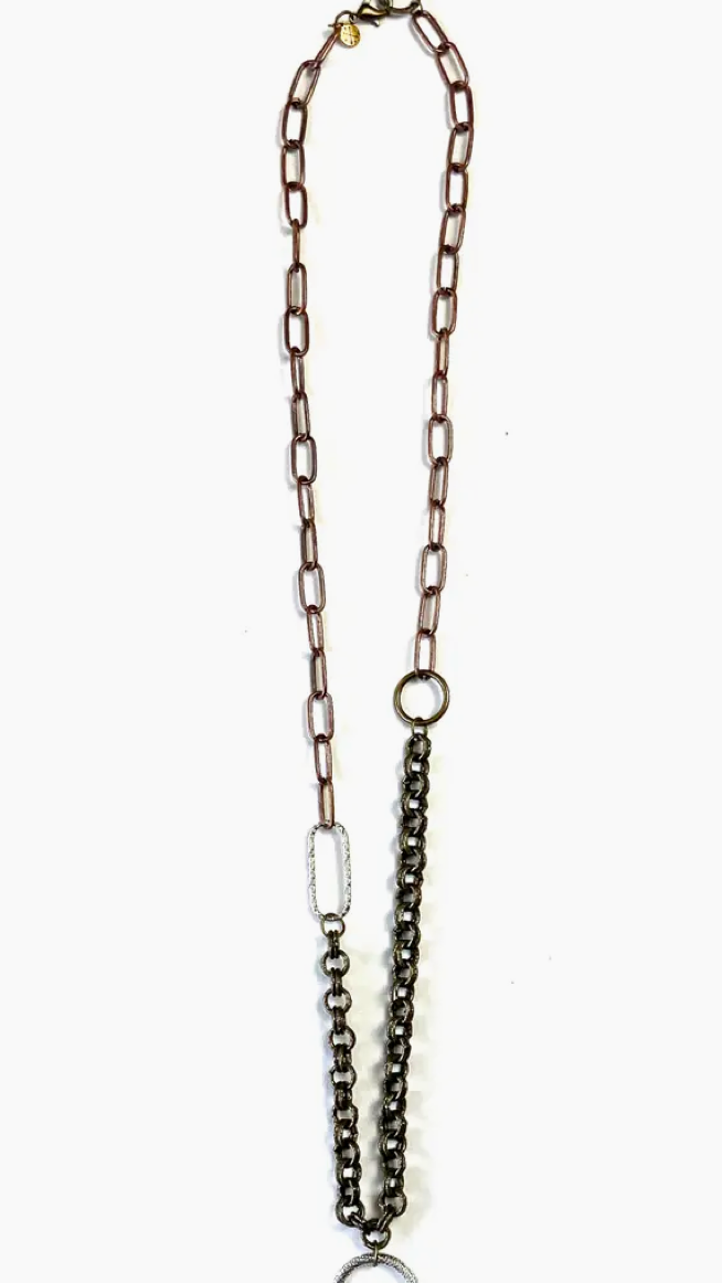 MIXED CHAINS W/RING PENDANT