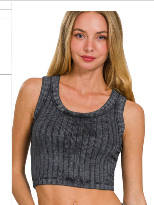 RIBBED CROPPED TANK TOP