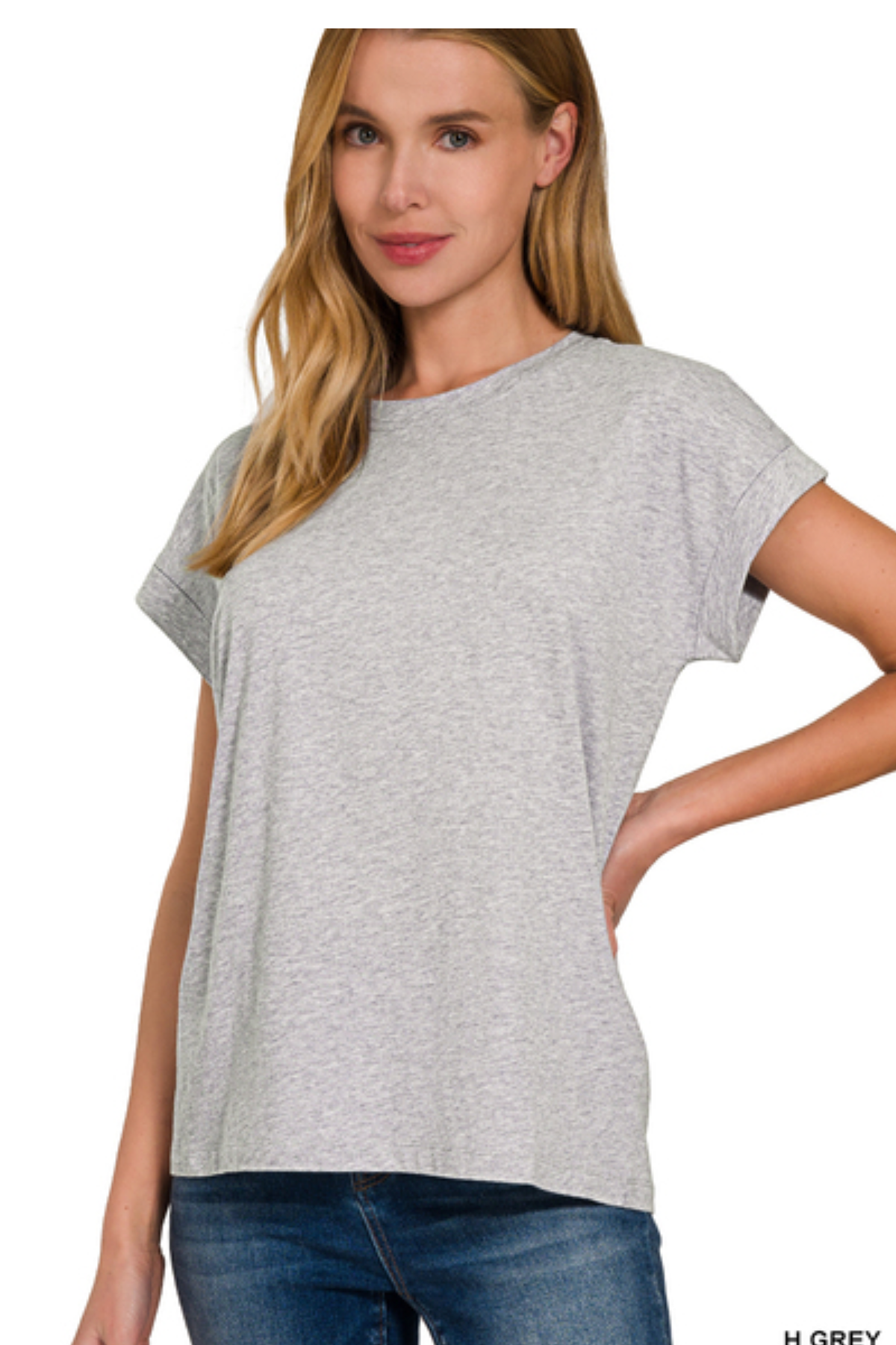 COTTON FOLDED S/SLV TEE