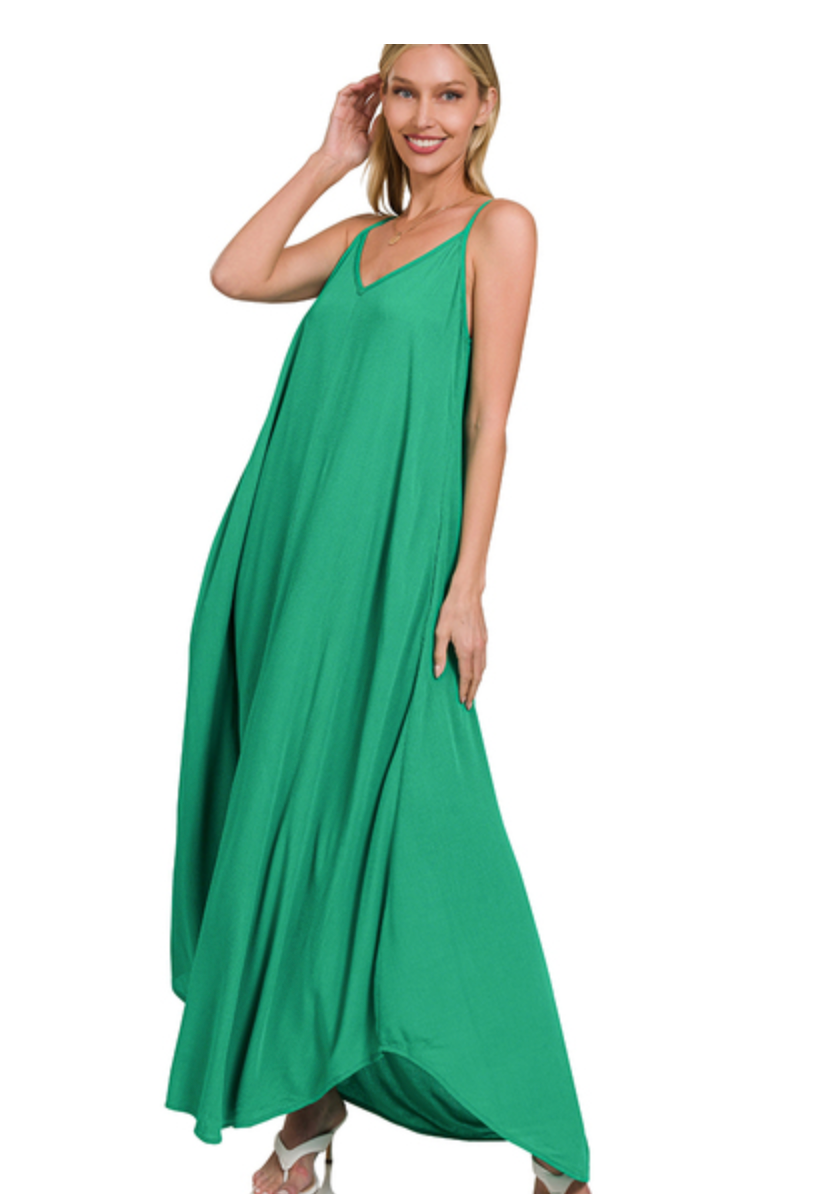 CRINKLE CAMI MAXI DRESS