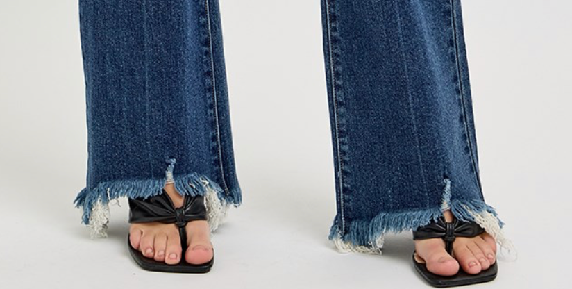 MR FLARE FRAYED HEM