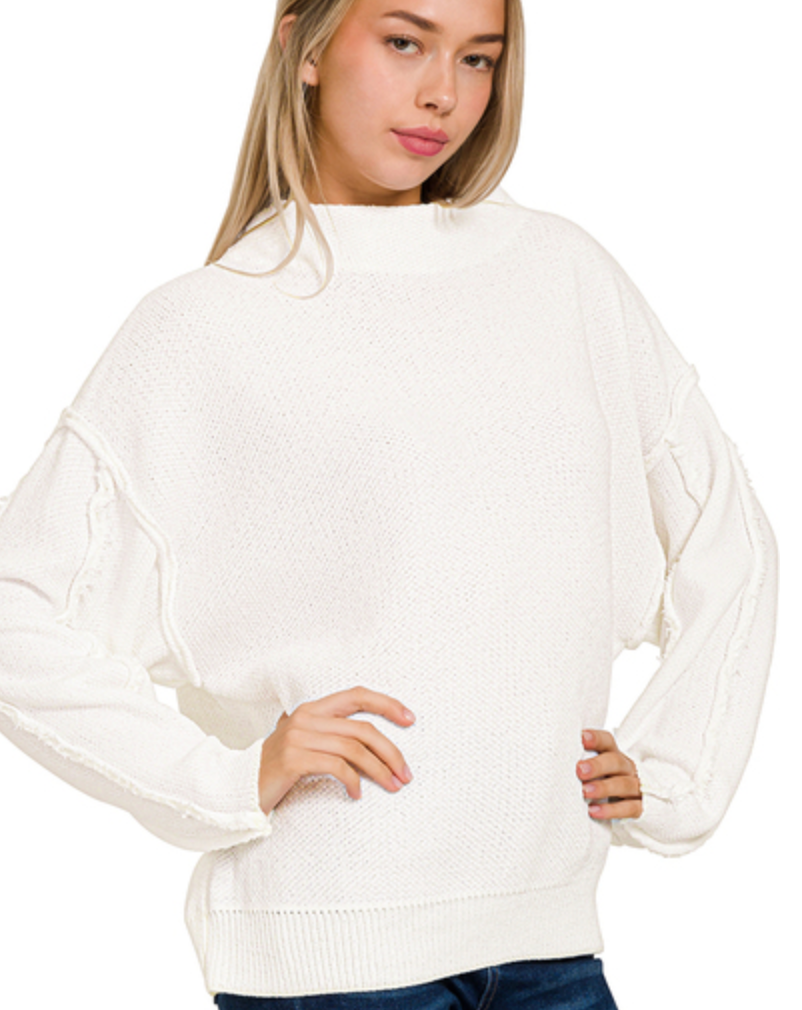 MOCKNECK RAW SEAM