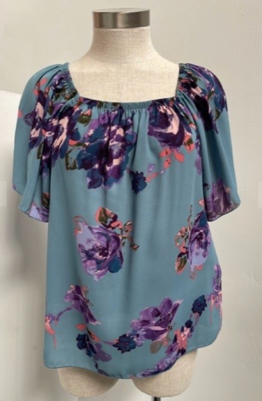 FLORAL TOP S/SLV