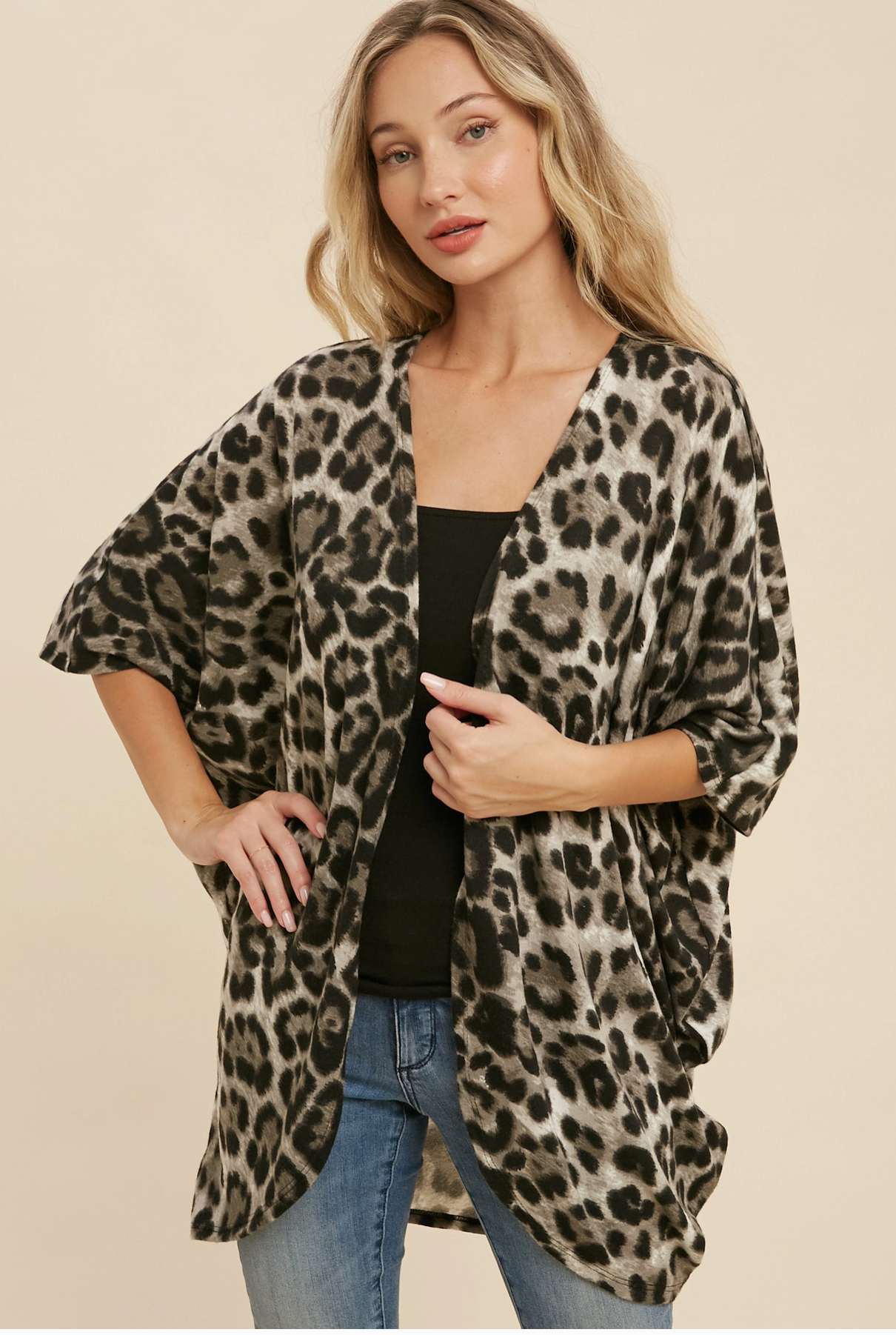 HACCI LEOPARD DOLMAN CARDI