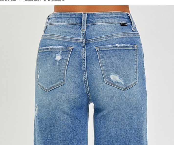 HR FRAYED HEM WIDELEG