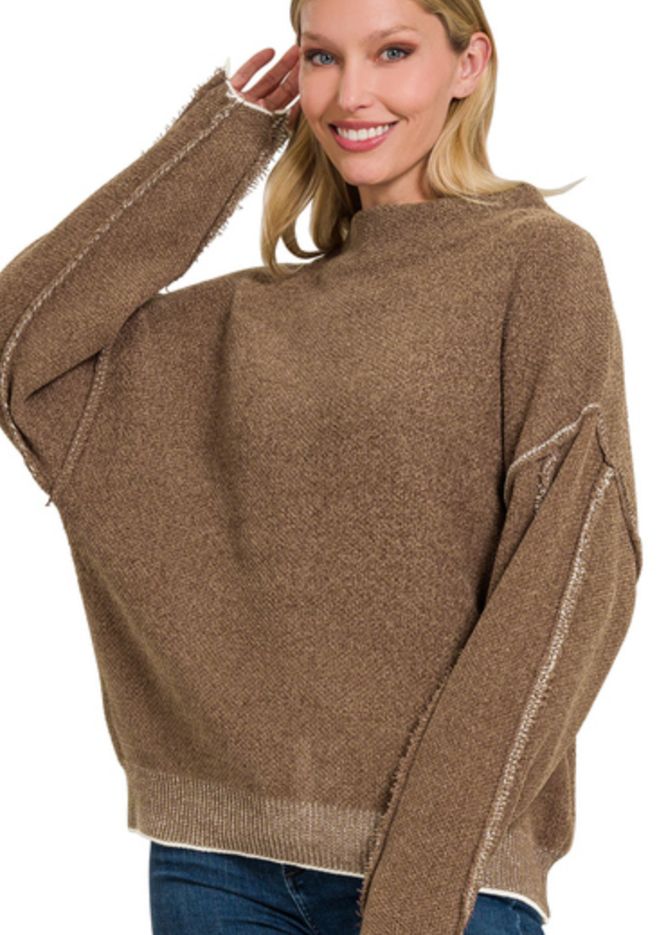 MOCKNECK RAW SEAM