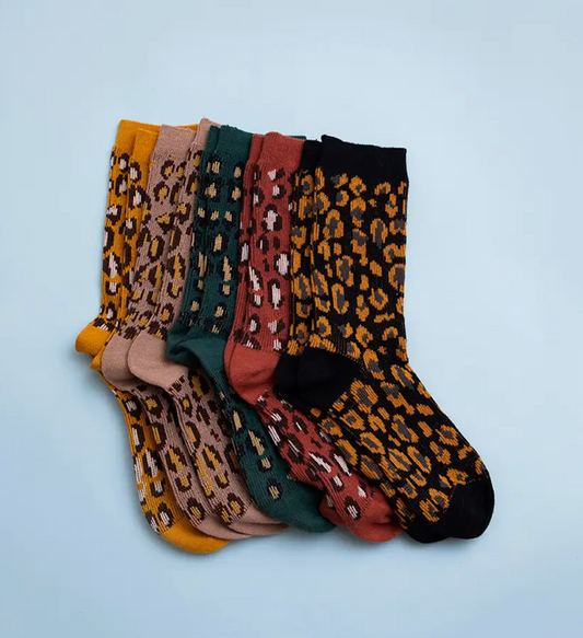 LEOPARD KNIT SOCKS