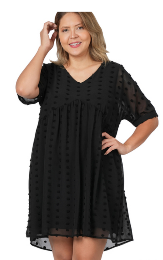 SWISSDOT BABYDOLL DRESS