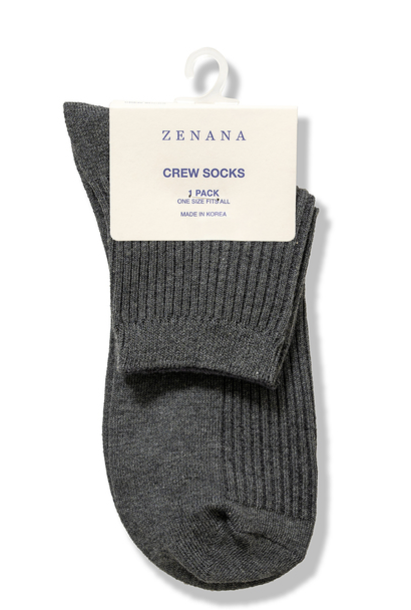 RIBBED CREW SOCKS
