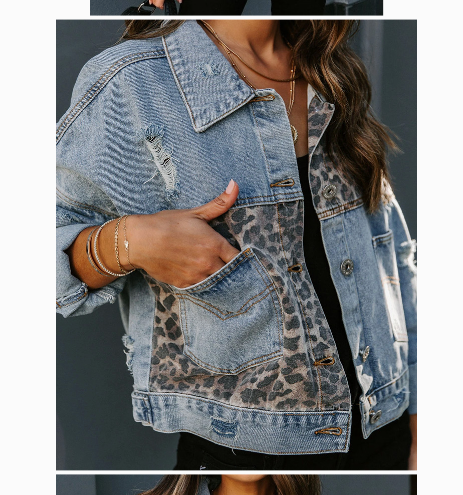 LEOPARD PATCHWORK DENIM