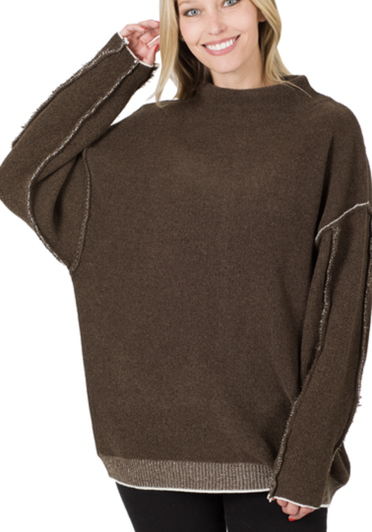 MOCKNECK RAW SEAM