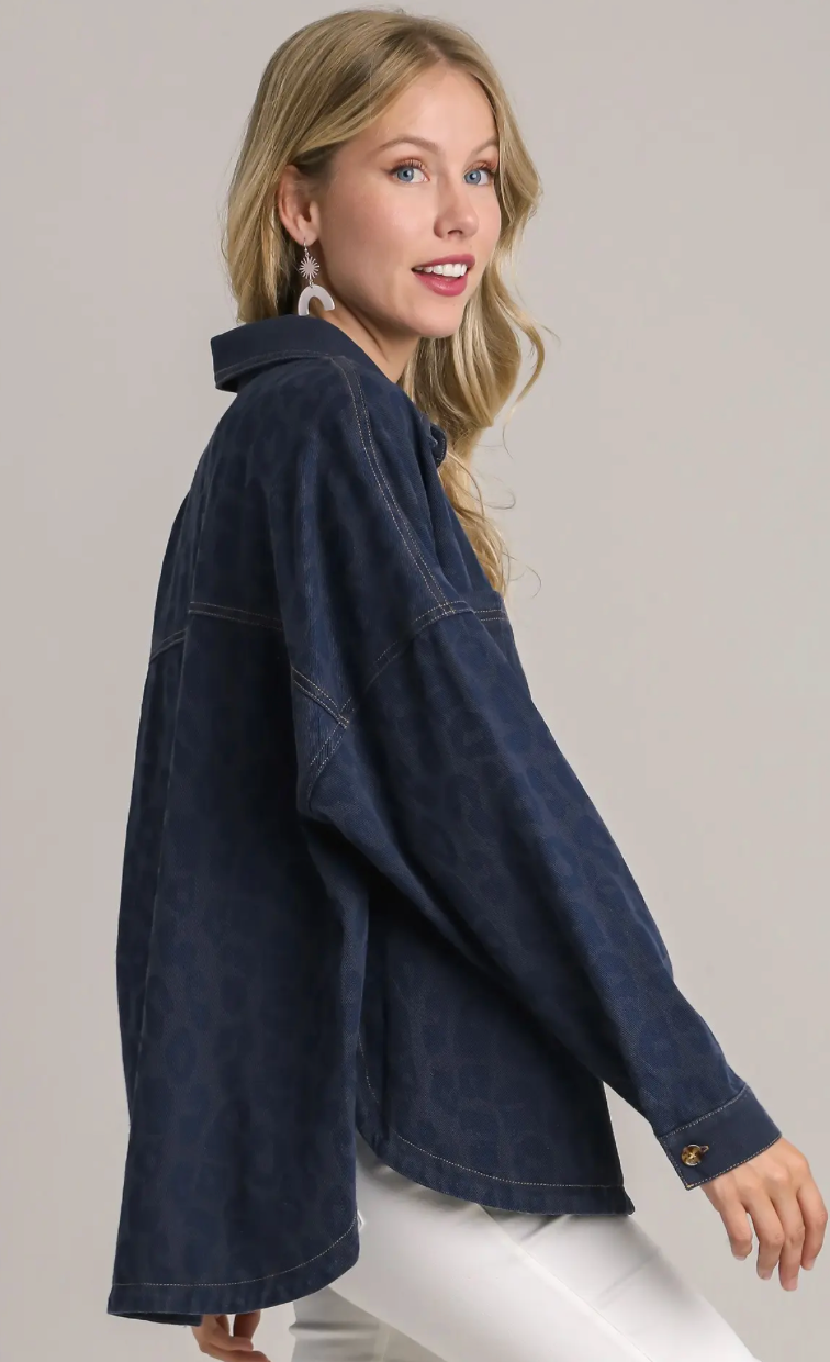 ANIMAL PRINT DENIM SHACKET