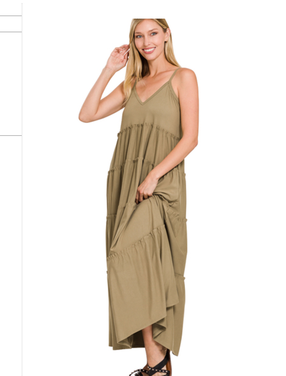 VNECKTIER CAMIMAX DRESS