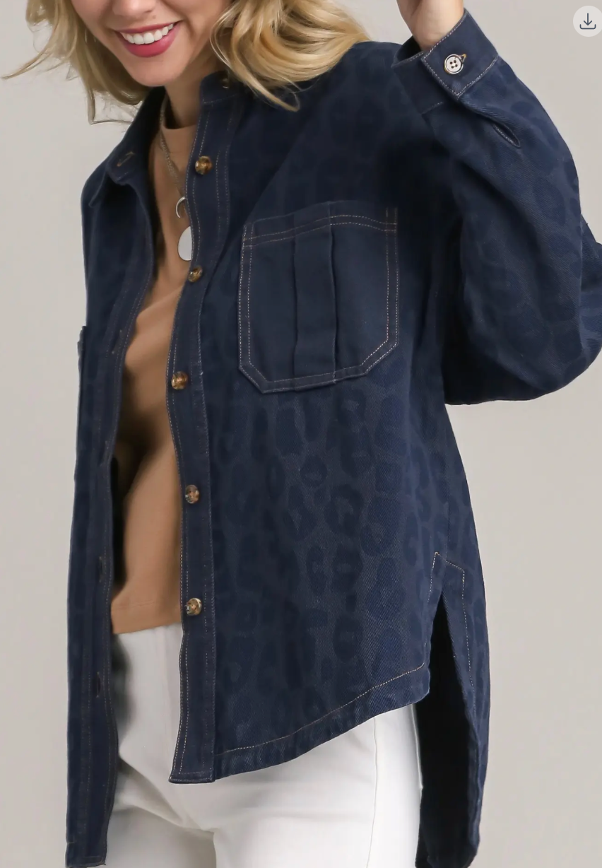 ANIMAL PRINT DENIM SHACKET