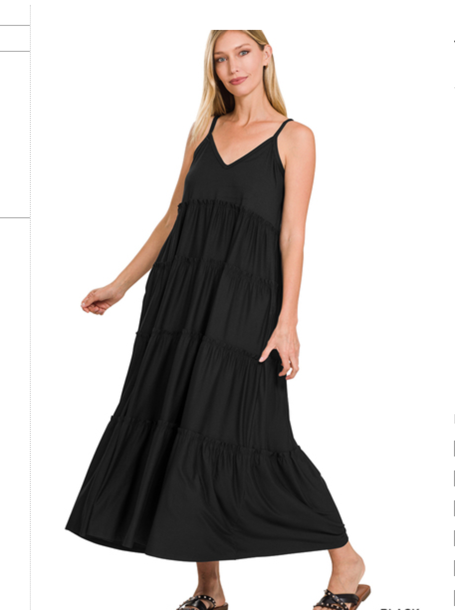 VNECKTIER CAMIMAX DRESS