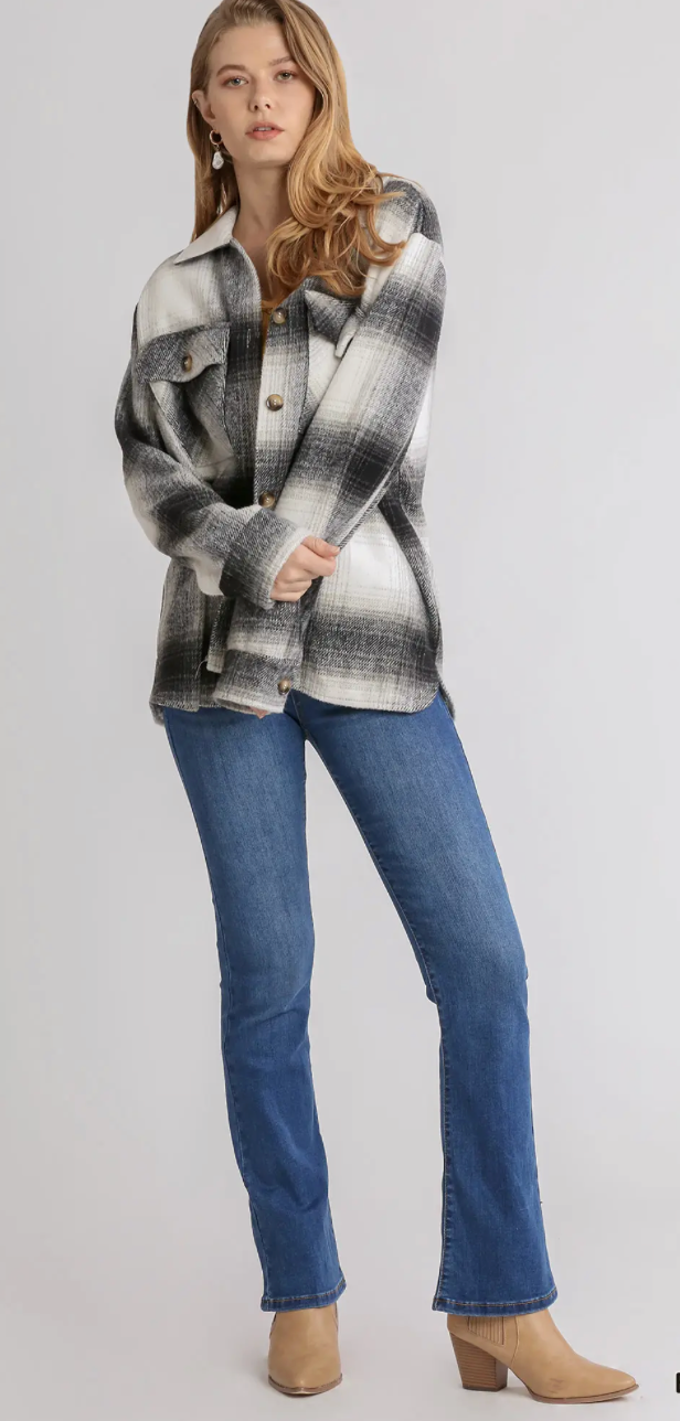 PLAID FRONT POCKET SHACKET