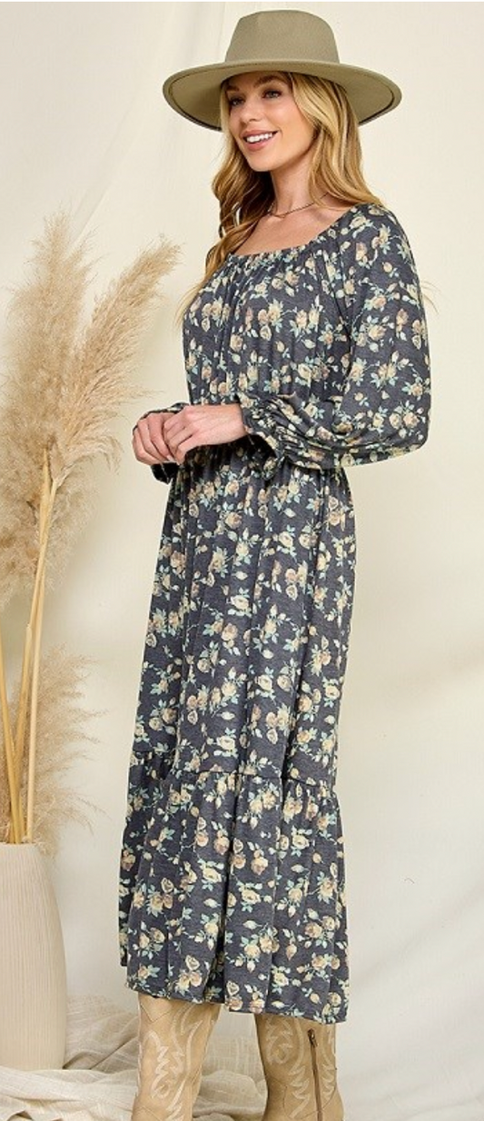 FLORAL MIDI DRESS