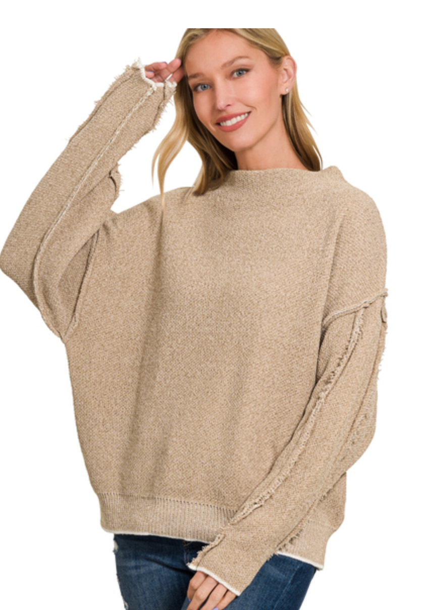 MOCKNECK RAW SEAM