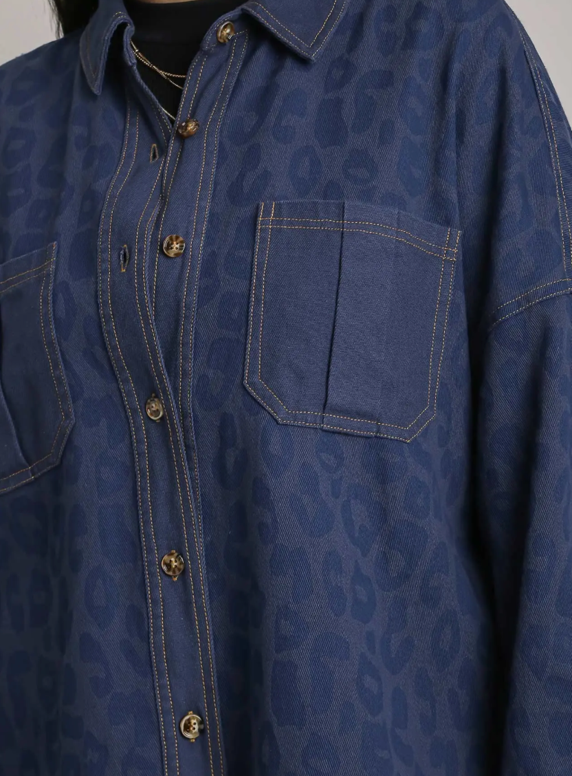 ANIMAL PRINT DENIM SHACKET