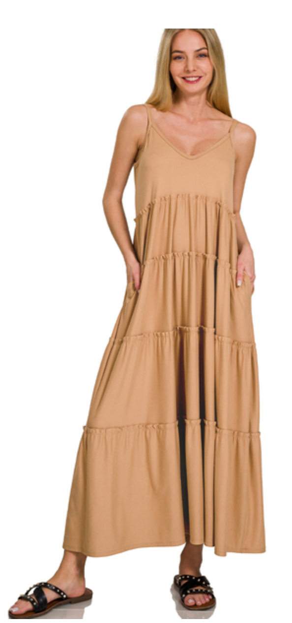 VNECKTIER CAMIMAX DRESS