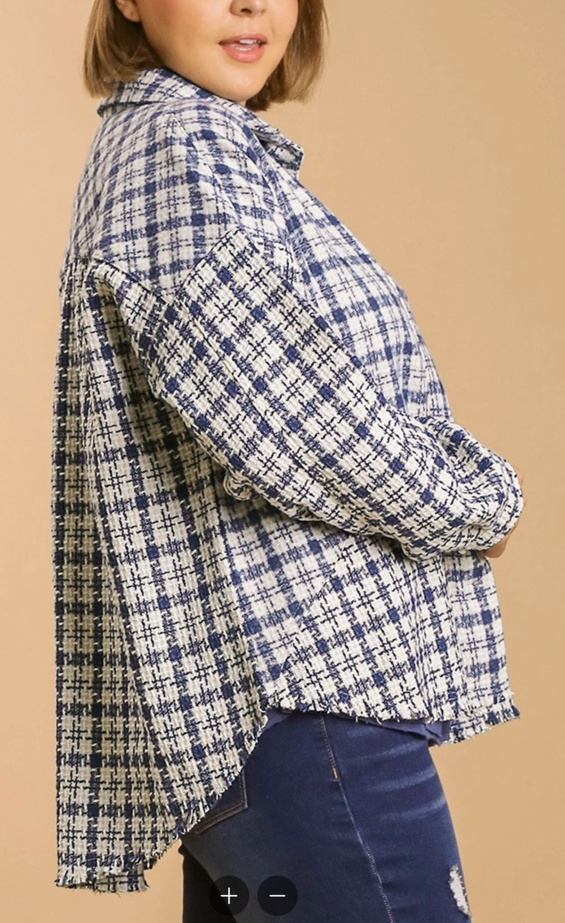 TWEED PLAID SHACKET