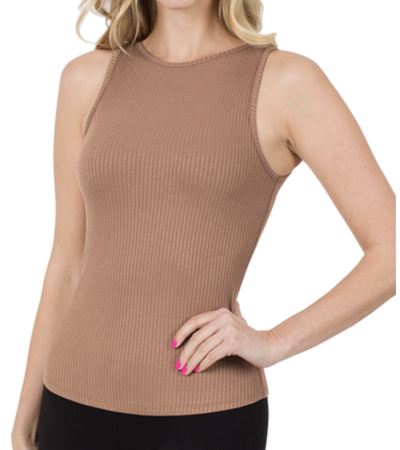 RIBBED TANK TOP RAYON/SPANDEX