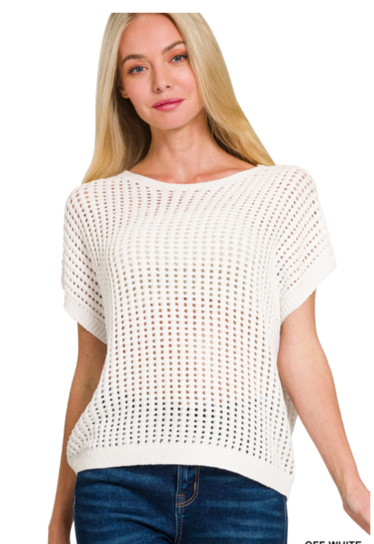 CROCHET KNIT SHEER SWEATER