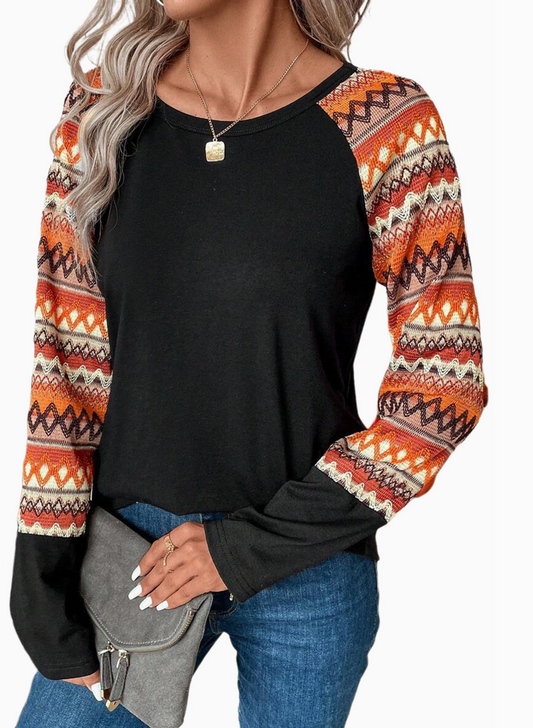 GEO PRINT RAGLAN SLV