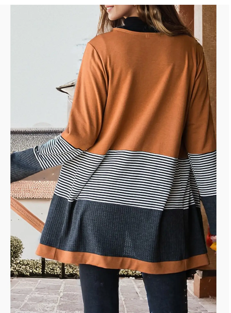 COLORBLOCK STRIPED CARDI