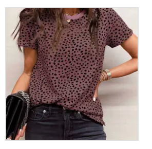 CHEETAH RD NECK S/SLV TEE