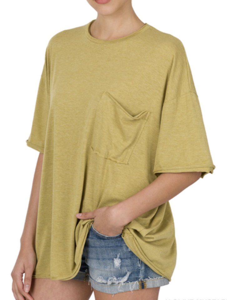 TRIBLEND RD NECK OVERSIZED TOP