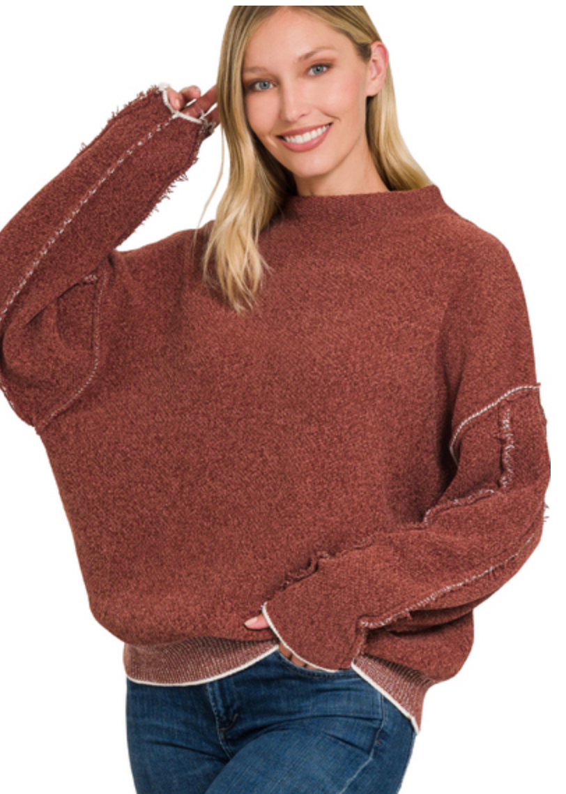 MOCKNECK RAW SEAM